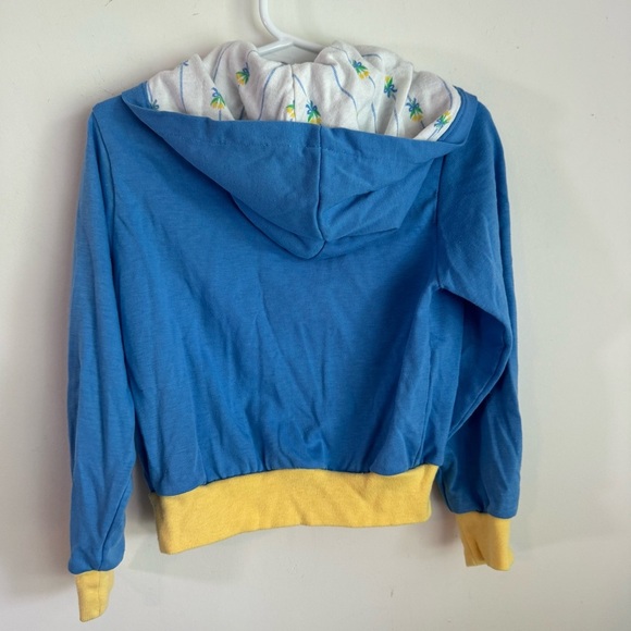 Vintage Hartstrings floral blue and yellow zip up hoodie size 4T Made in the USA - Picture 3 of 3